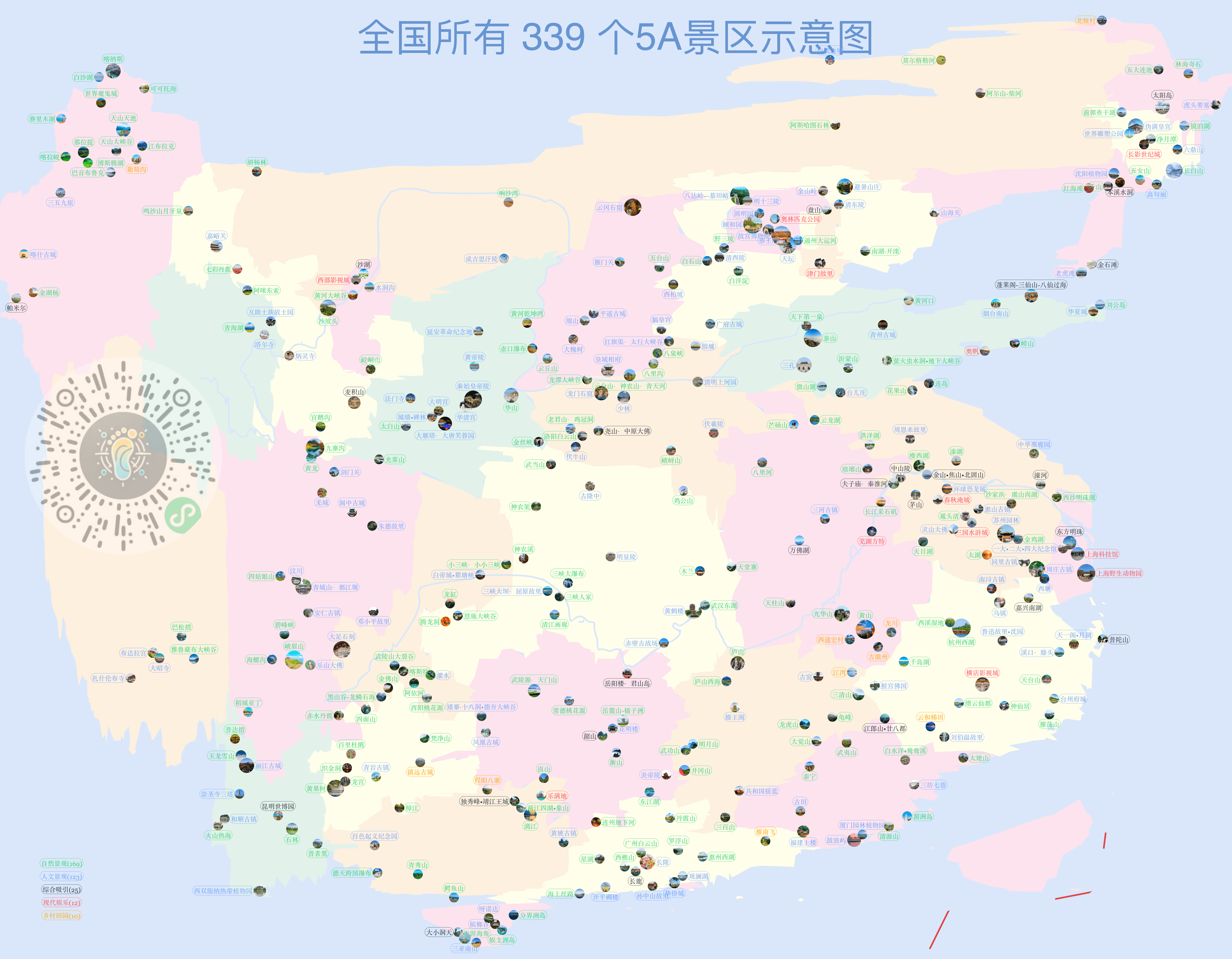 [图片]一张图展示全国所有339个5A景区